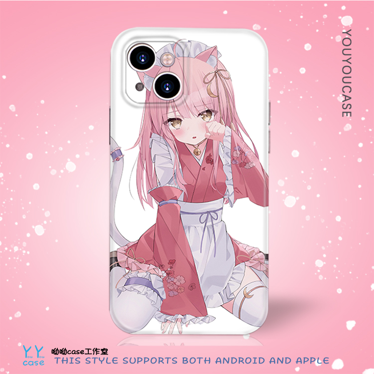 甜美女仆全包光面软壳苹果14pro