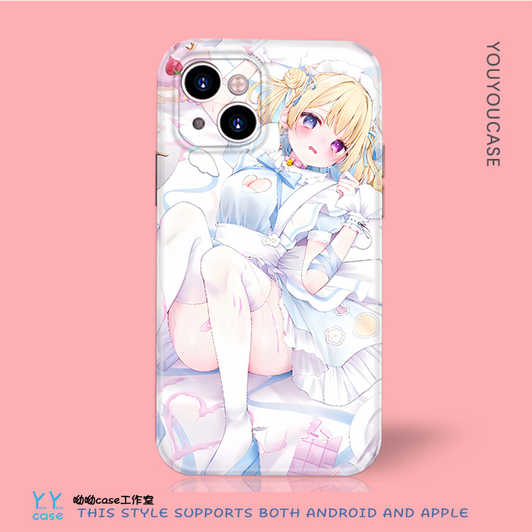 日系可爱纯欲风女孩适用于iphone17promax全包光面防摔苹果16华为nova13一加9小米15oppofindx8手机软壳小众
