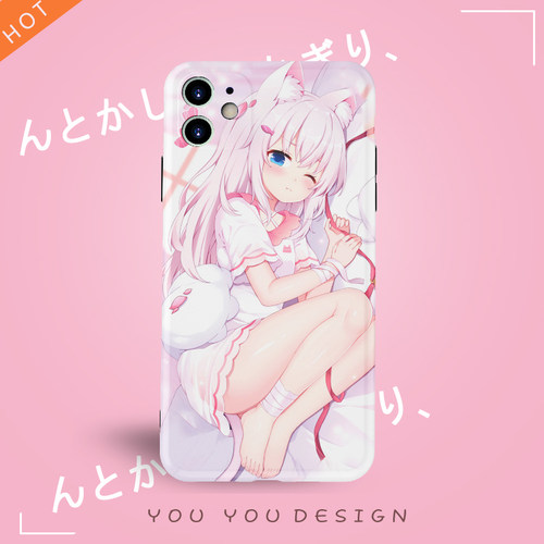 ins可爱粉色狐狸少女全包苹果17P