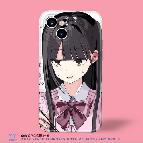 日系动漫二次元蝴蝶结少女适用于iPhone17promax菲林全包苹果13小米14U荣耀600vivos60oppo93S安卓手机玻璃壳