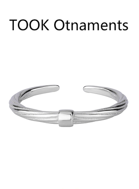 TOOK Otnament新款S925素银纹理戒指女 小众设计高级感送女友礼物