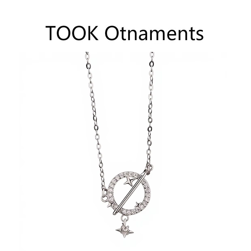 TOOK Otnament新款S925纯银星星镶钻项链女 韩系风轻奢时尚锁骨链