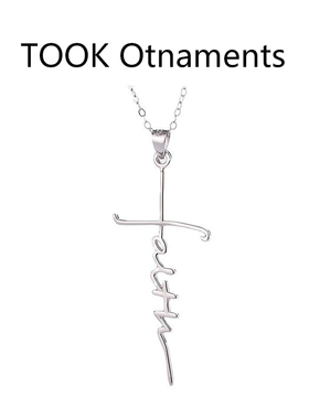 TOOK Otnaments新款S925纯银十字架字母项链女韩系温柔风节日送礼