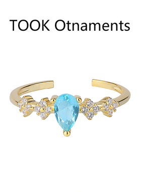 TOOK Otnament新款S925镶嵌锆石戒指女小众高级精美指环送女友ins