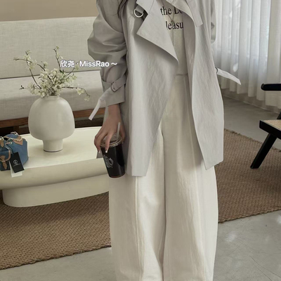 Miss Rao欣尧AOT-重工立领设计韩系中长款必入风衣(配腰带)62075