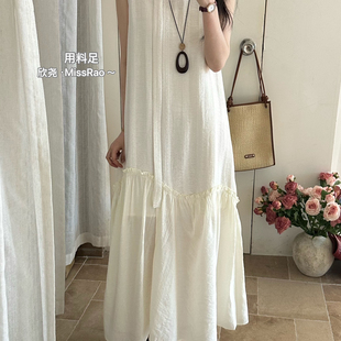 圆领绑带背心连衣裙 Miss Rao欣尧AOT 简约清新韩版 配飘带