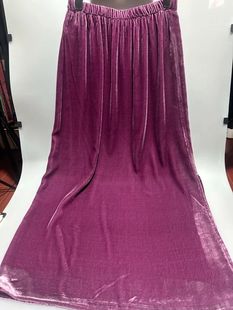 202新款真丝丝绒半身裙秋款包臀裙侧开叉