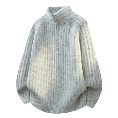 恒清男装初中高中学生秋冬季保暖半拉链针织毛衣青少年男孩打底衫