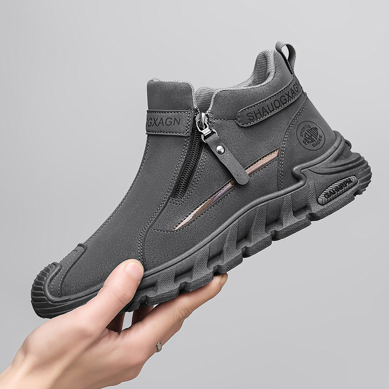 福建晋江源头工厂运动鞋男款秋冬加绒保暖棉鞋男士休闲工装劳保鞋