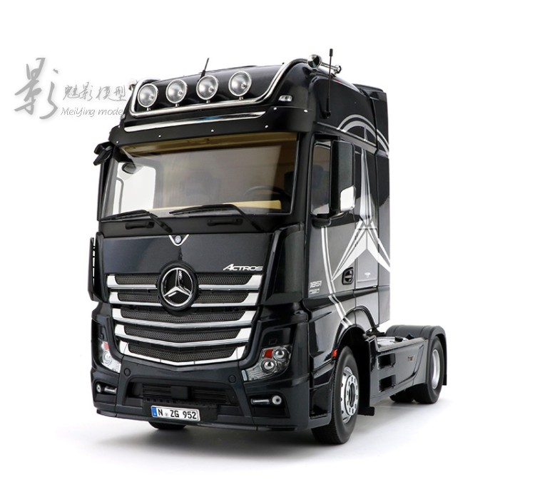 nzg 1:18 奔驰mb 合金拖头卡车头模型#双层拖架40尺集装箱one套装