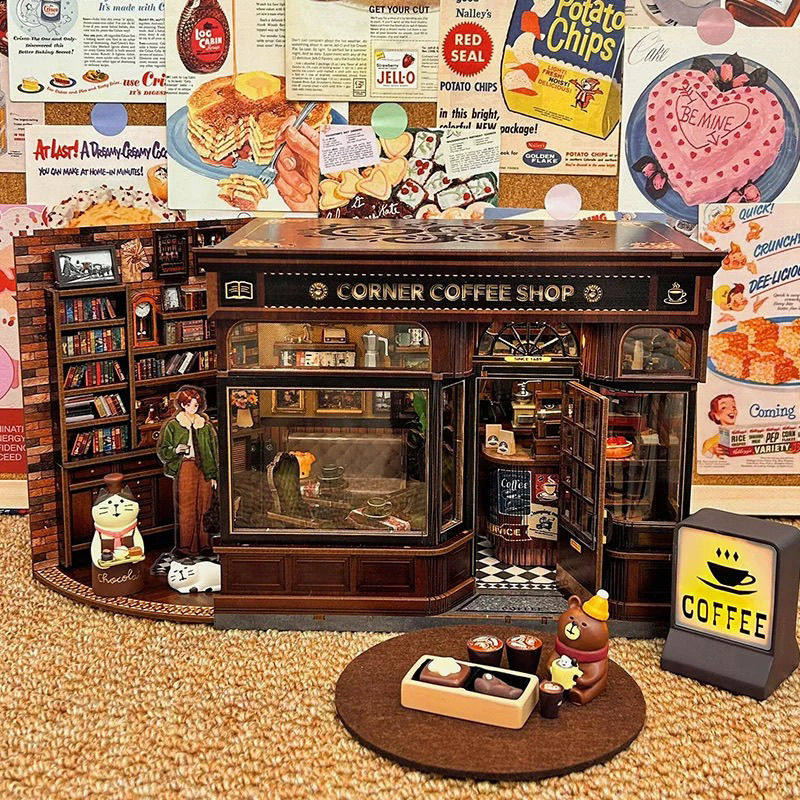 CuteBee街角咖啡店手工diy小屋图片