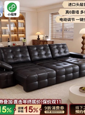 电动功能沙发意式极简客厅2025新款伸缩两用多功能直排沙发床