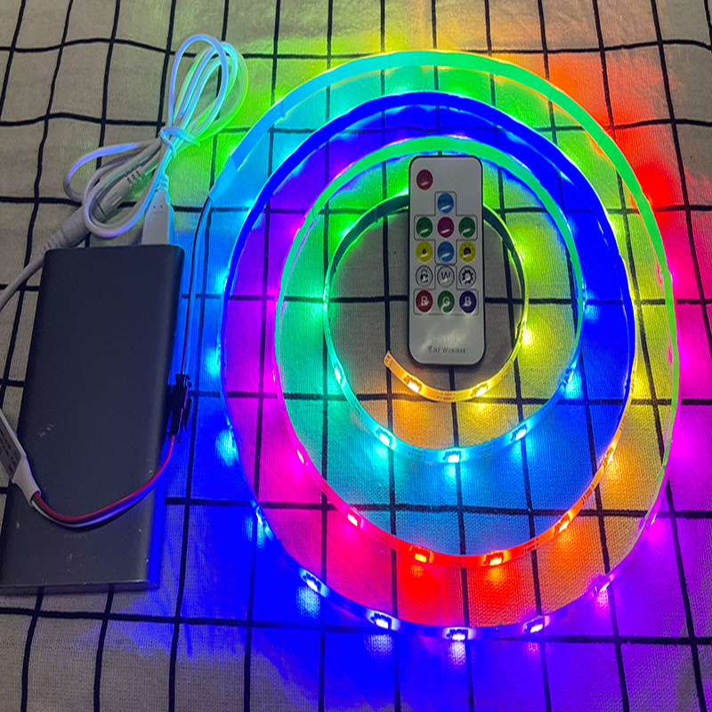 LED幻彩遥控灯带全彩流水跑马灯