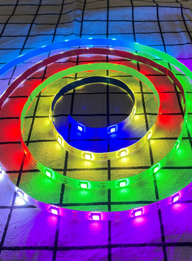 led幻彩灯带全彩流水闪光呼吸跑马灯条USB电池盒5v超亮防水氛围灯