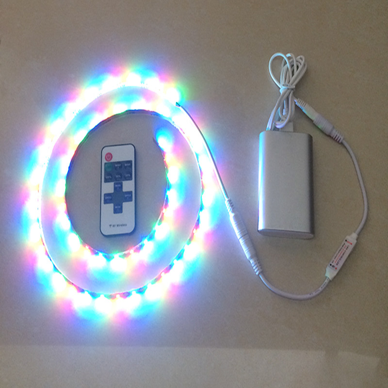 led三色遥控灯带5v彩色usb电池盒