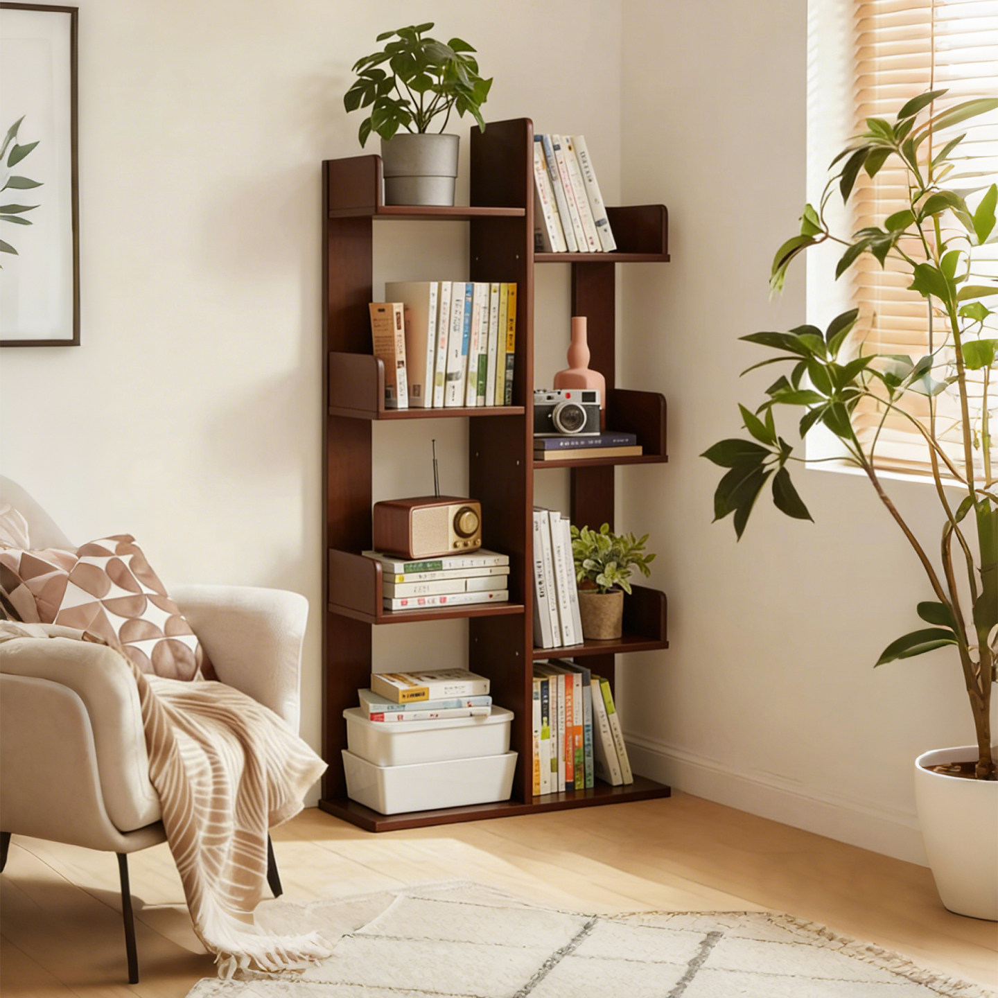 实木书架落地置物架客厅展示书柜简易一体靠墙学生不占空间绘本架,住宅家具,书架,淘宝优惠券,粉丝福利购,淘宝优惠卷