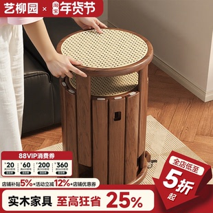 实木凳子可叠放家用圆凳客厅组合凳餐桌板凳木质凳收纳凳叠叠凳