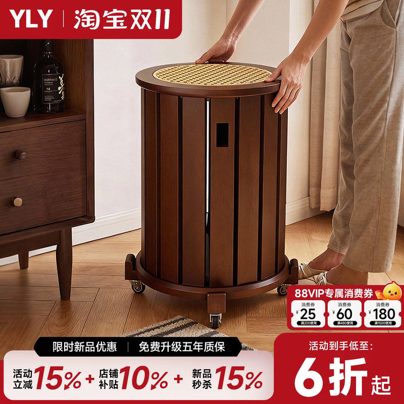 藤编叠叠乐凳子实木家用可叠放中古风收纳组合凳堆叠客人备用餐凳