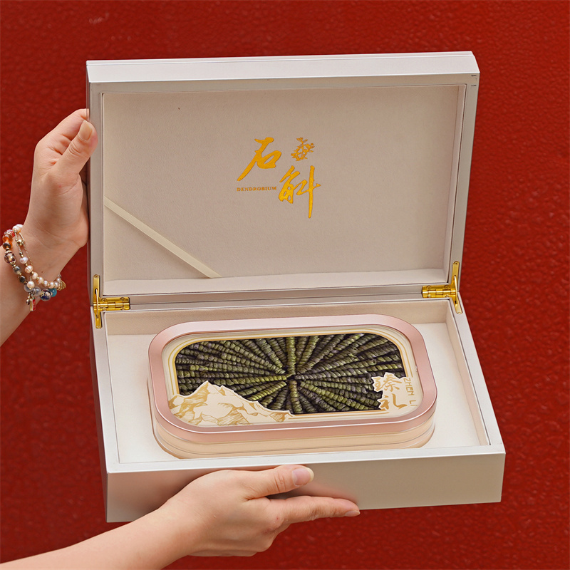 铁皮石斛包装盒空盒250克500克铁皮枫斗石斛高档木盒礼品盒批发
