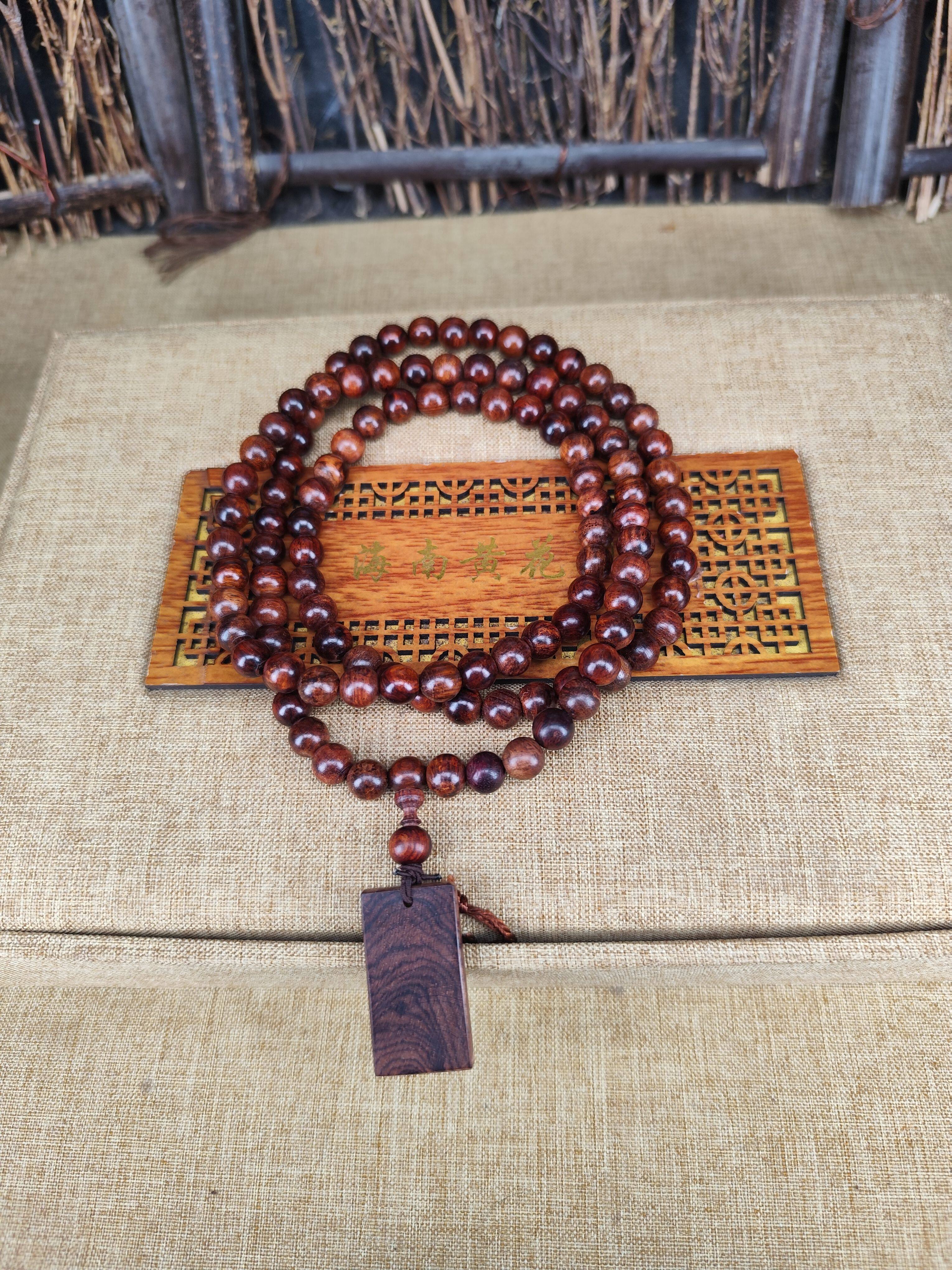 海南黄花梨老料油梨佛珠念珠长链0.8一物一拍油性好厂家直销特价