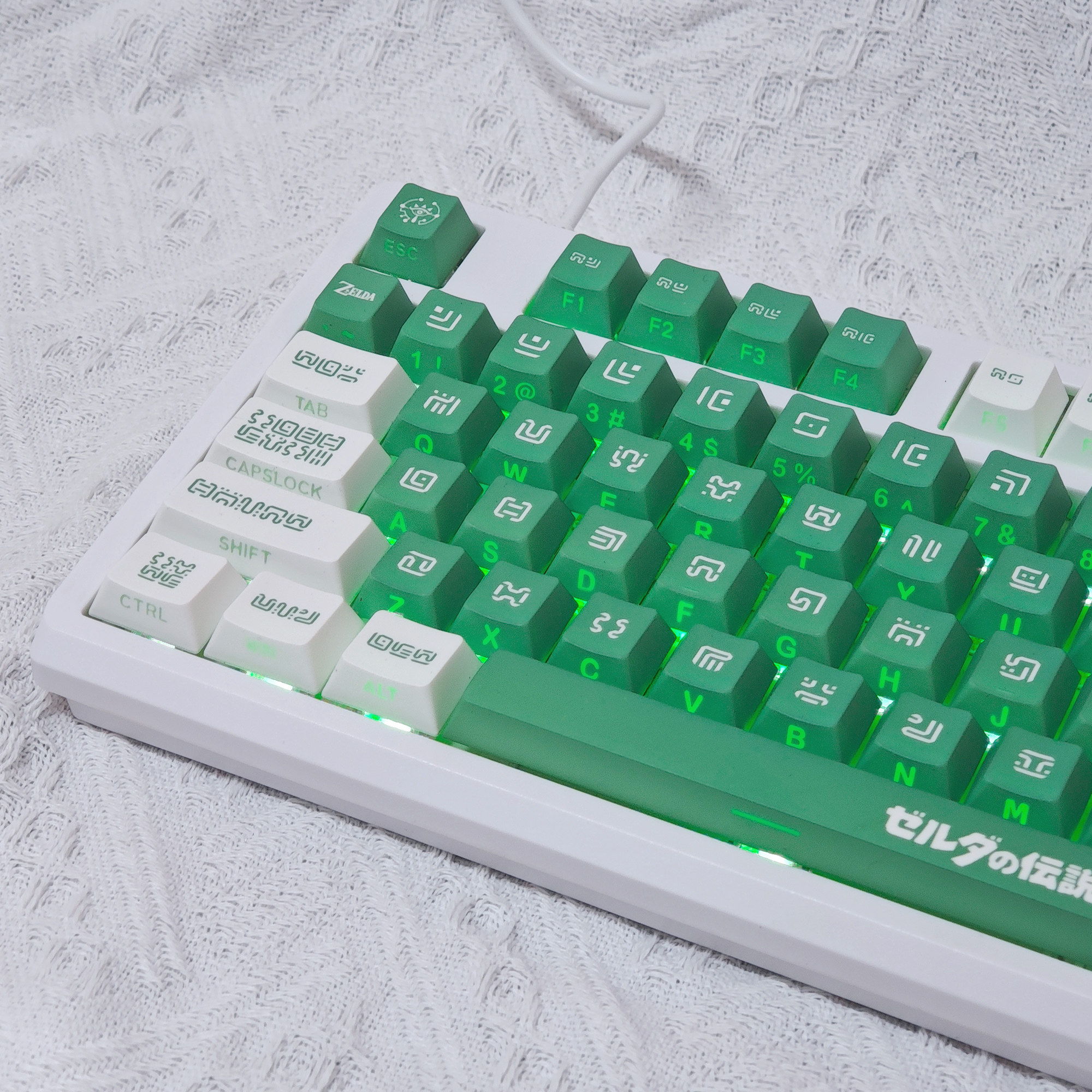 梦键希卡键帽塞尔达传说王国之泪绿白配色二次元游戏周边原厂侧刻