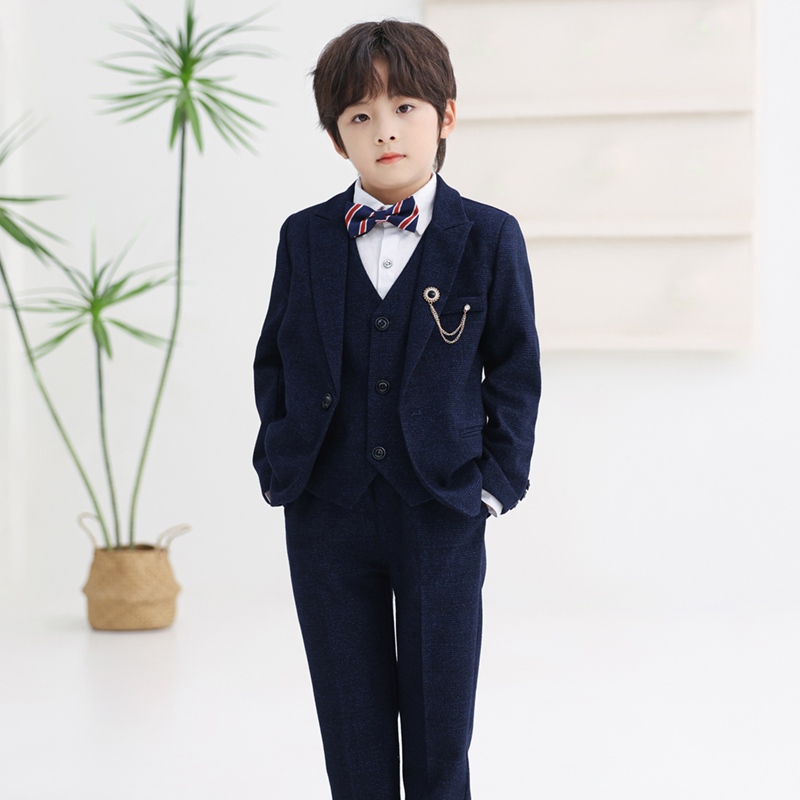 儿童西装套装男童主持人礼服钢琴演出服男孩花童西服外套英伦秋冬