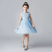 Lilan Duo Girls Dress Princess Dress Children Piano Dress Flower Boy Puffy White Super Fairy Summer Fairy - Váy trẻ em