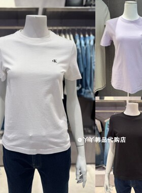 CK JEANS 韩国正品直邮代购26夏47B224G女时尚基本款简约短袖T恤