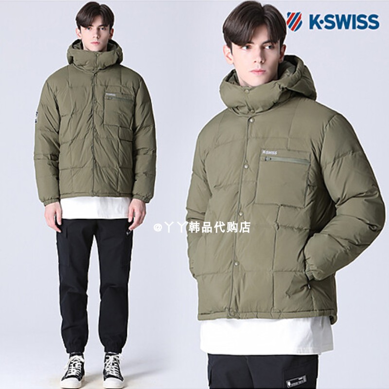 反季特价 韩国正品直邮代购K-SWISS 男士4221JD416鸭绒连帽羽绒服