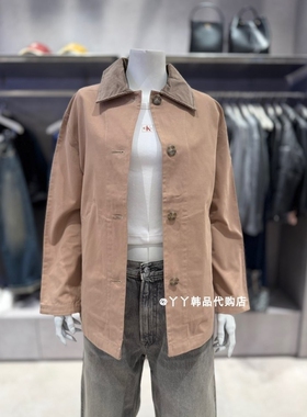 CK JEANS韩国直邮代购25秋44E545G女士纯色时尚百搭翻领休闲风衣