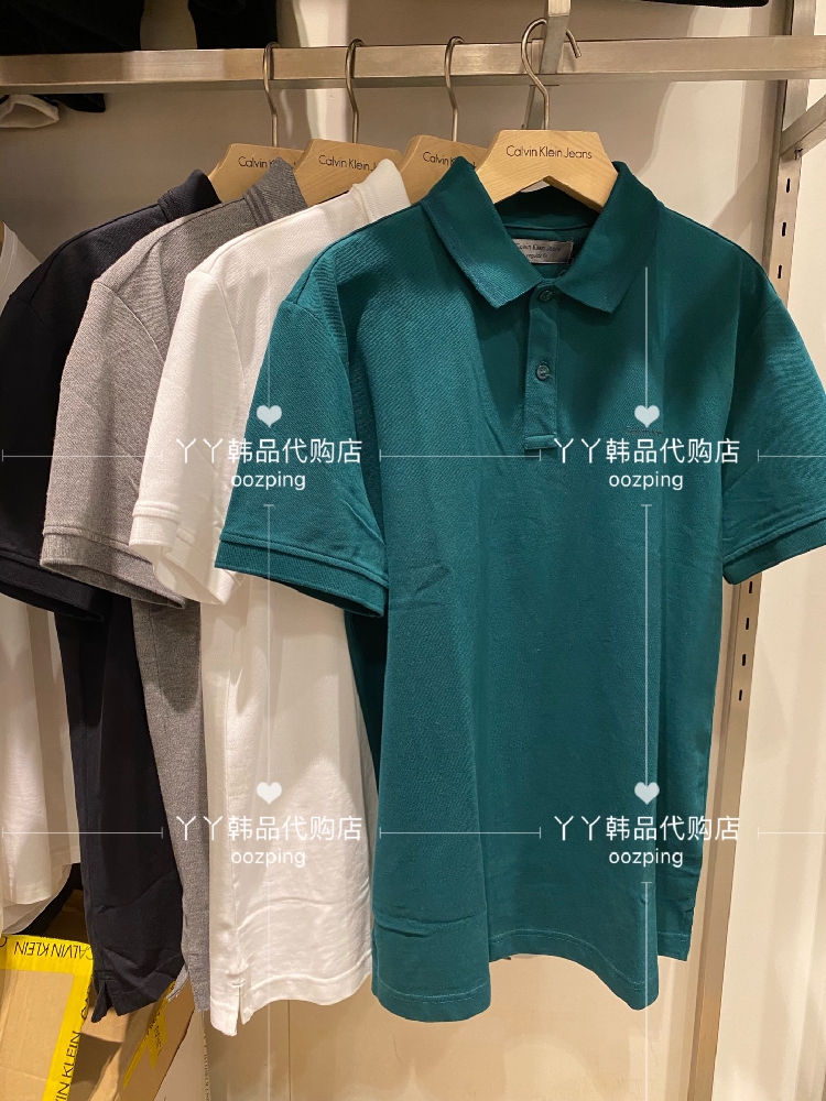 CK JEANS韩品直邮代购20夏J315038男士时尚网格韩版翻领T恤POLO衫