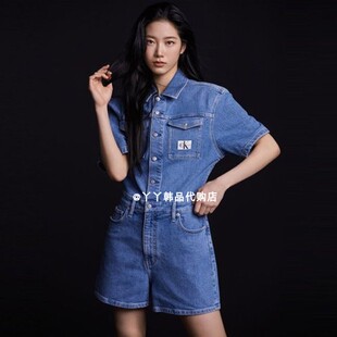 23春J221178女士时尚 牛仔连体短袖 韩国正品 直邮代购 JEANS 短裤