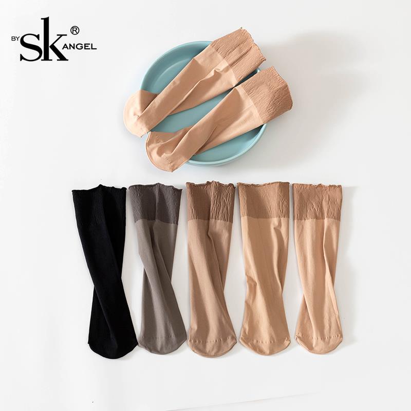6双SK2613春秋天鹅绒短袜不勒脚脖松口袜子弹力大不透肉自然肤色