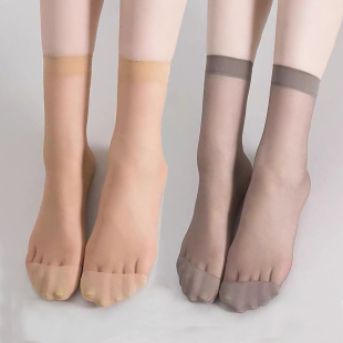 超薄透黑肤色0D水晶丝短袜 新款 梦韵正品 空姐灰短丝袜短筒袜夏季