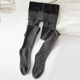 带脚后跟连裤 加绒加厚秋冬保暖不勒脚灰色打底袜显瘦 袜春秋打底裤