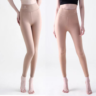 九分加肥光腿神器裸感肤色一线裆打底裤 无缝秋冬加绒外穿鲨鱼裤