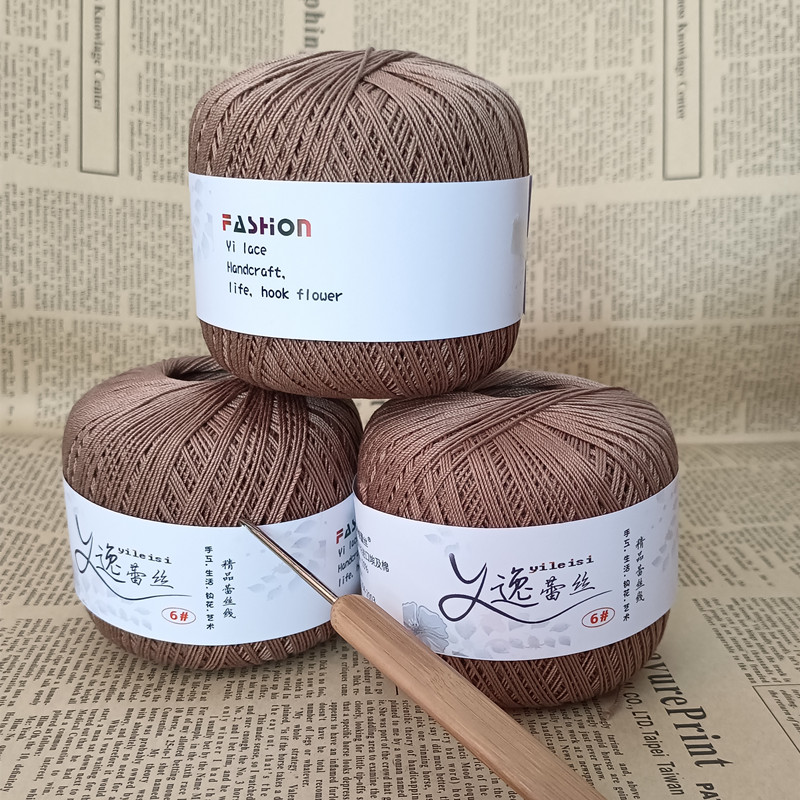 6号蕾丝钩针比利时奶丝纯棉毛线