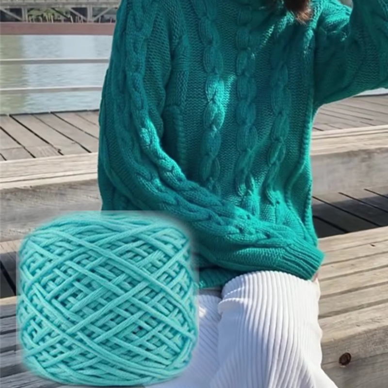 多股棉线手织外套春长款围巾帽子