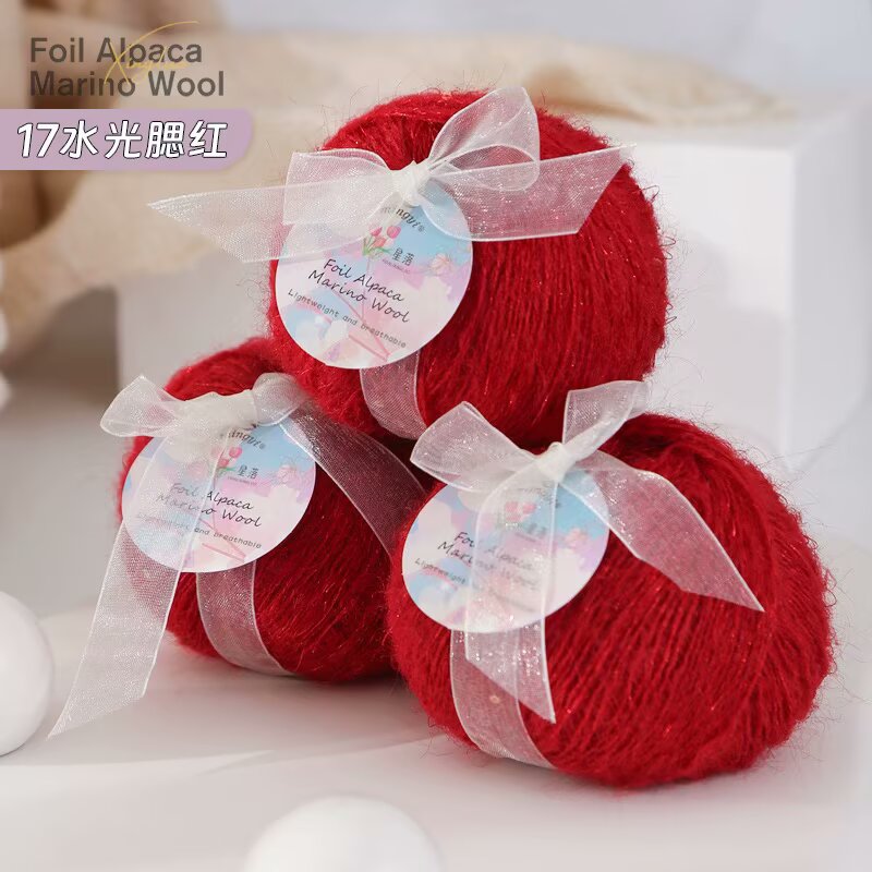 平安果花朵亮片钩织发圈毛衣配线