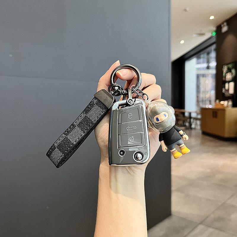 大众钥匙套新速腾途观l朗逸车宝来polo探岳凌渡高尔夫壳扣专用