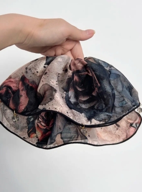 高级感褶皱剪花大肠发圈2025新款精致扎马尾头绳发绳洋气头花发饰