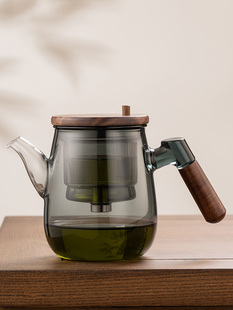 加厚防爆飘逸杯泡茶壶茶杯玻璃内胆过滤网侧把带盖家用大容量茶具