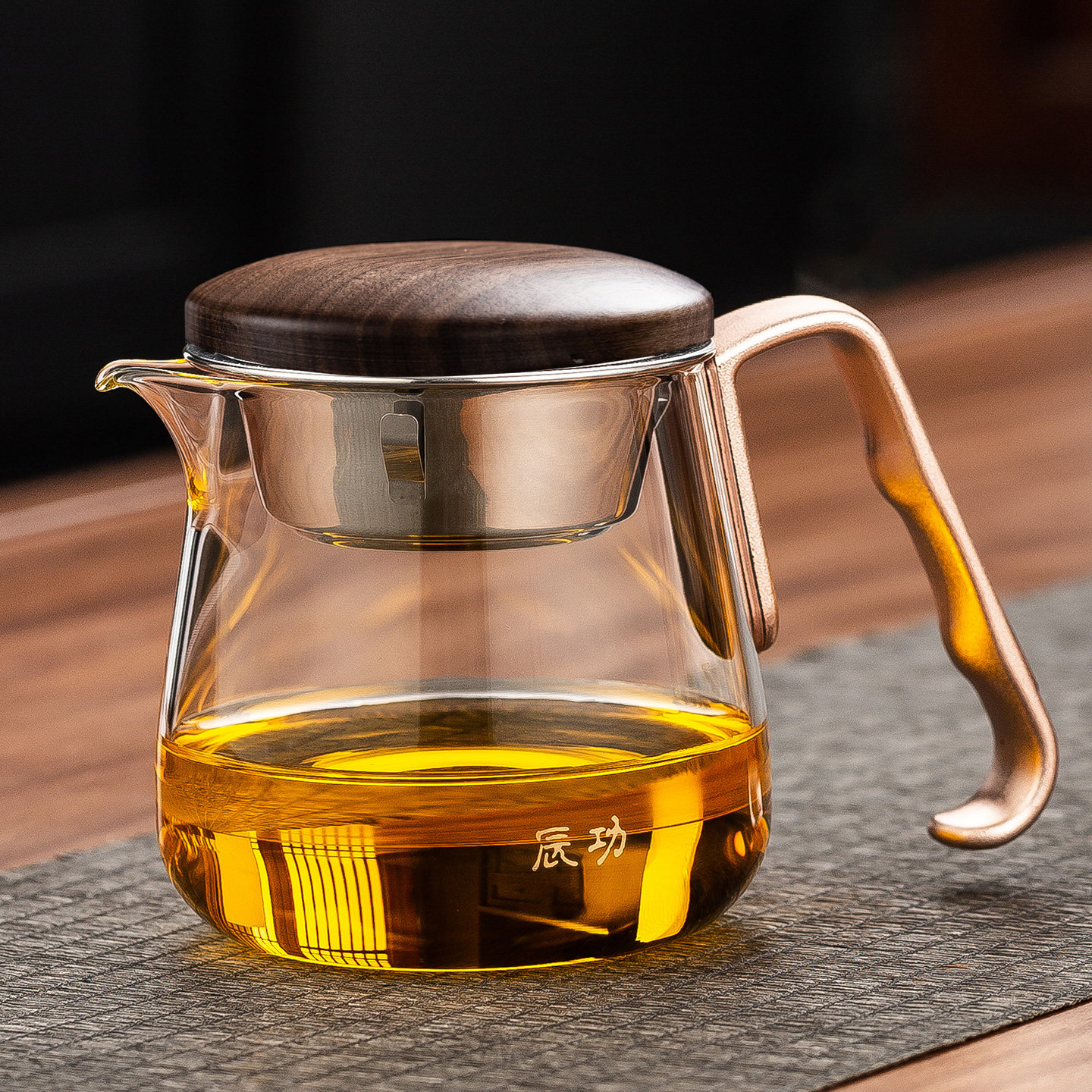 加厚玻璃公道杯合金把手茶具透明带盖过滤茶水分离器功夫茶泡茶壶,餐饮具,公道杯,淘宝优惠券,粉丝福利购,淘宝优惠卷