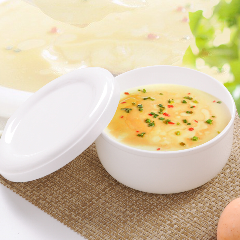 耐高温骨瓷辅食碗带盖