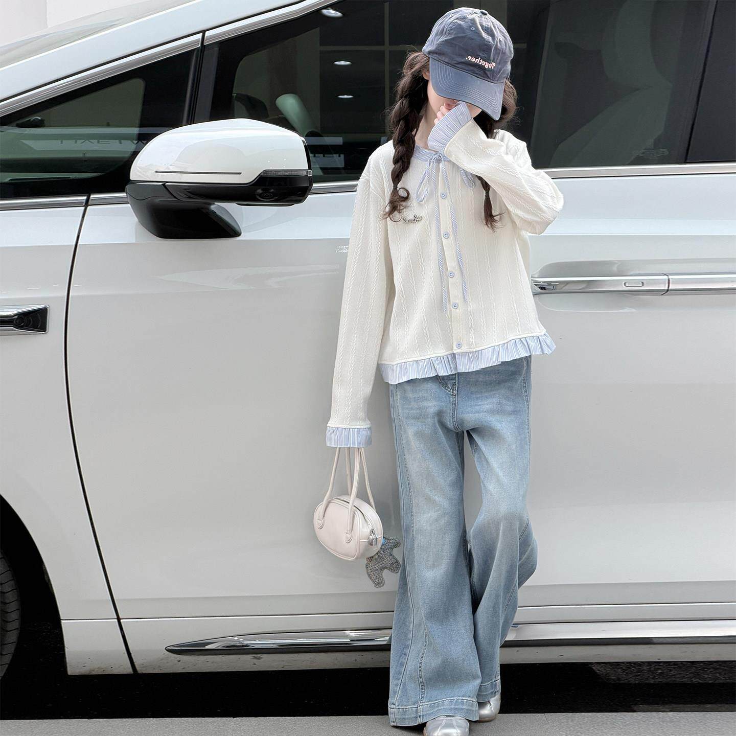 2026儿童女孩韩系岁12洋气两件套套装春装春秋新款女童牛仔裤衬衫