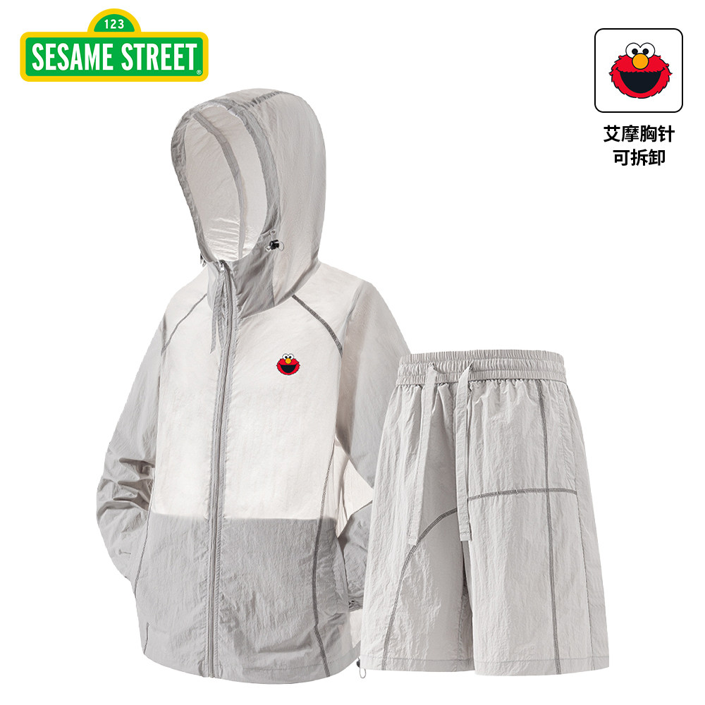 芝麻街官方正品薄款透气防晒套装图片