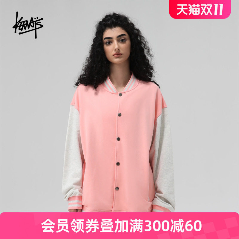 kerwats可维斯品牌大码男女情侣无性别学生休闲落肩棒球服棉外套