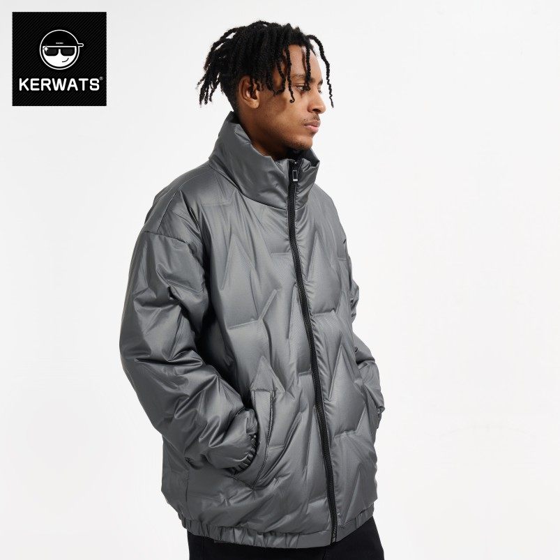 KERWATS可维斯品牌青年冬季鸭绒加绒加厚新款宽松大码男装羽绒服