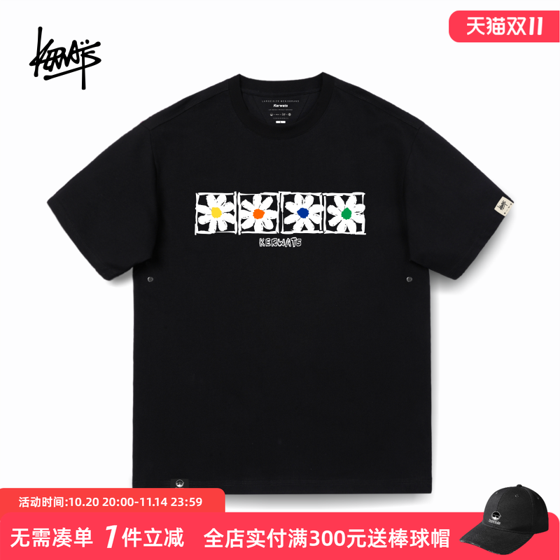 大码无性别短袖印花情侣花卉