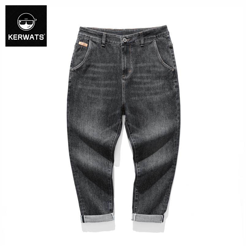 港风大码脚裤男潮百搭牛仔裤简约